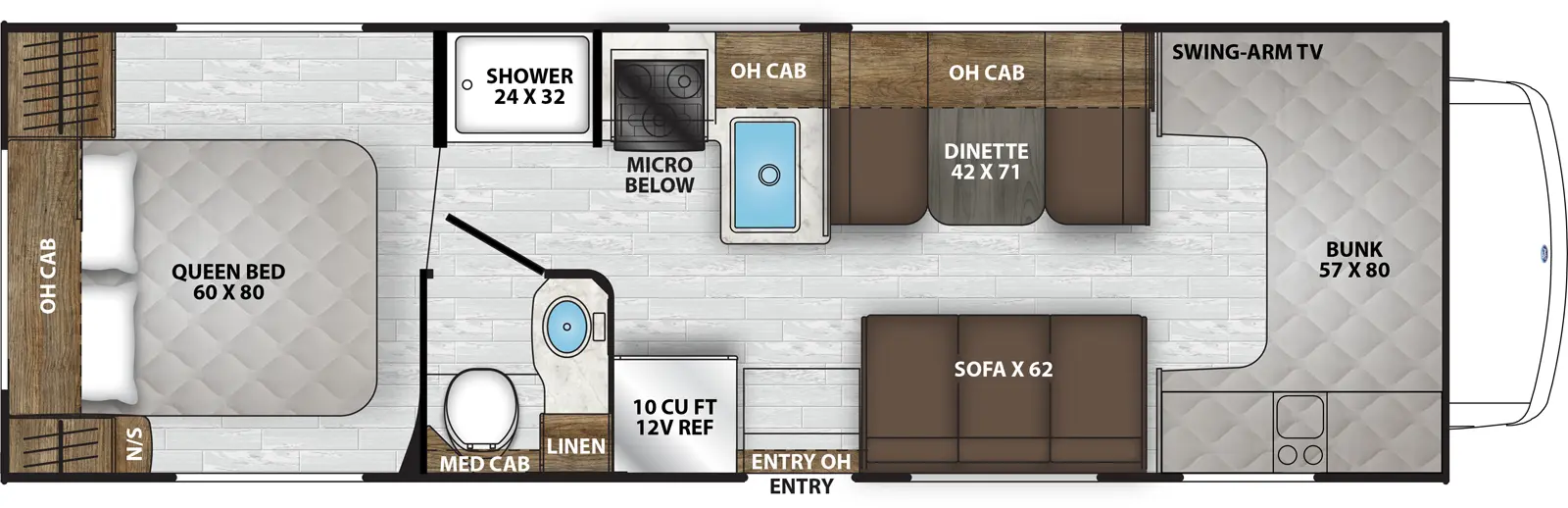 Leprechaun 270QB Chevy 3500 Floorplan